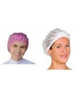 Touca sanfonada descartável (branca, rosa)