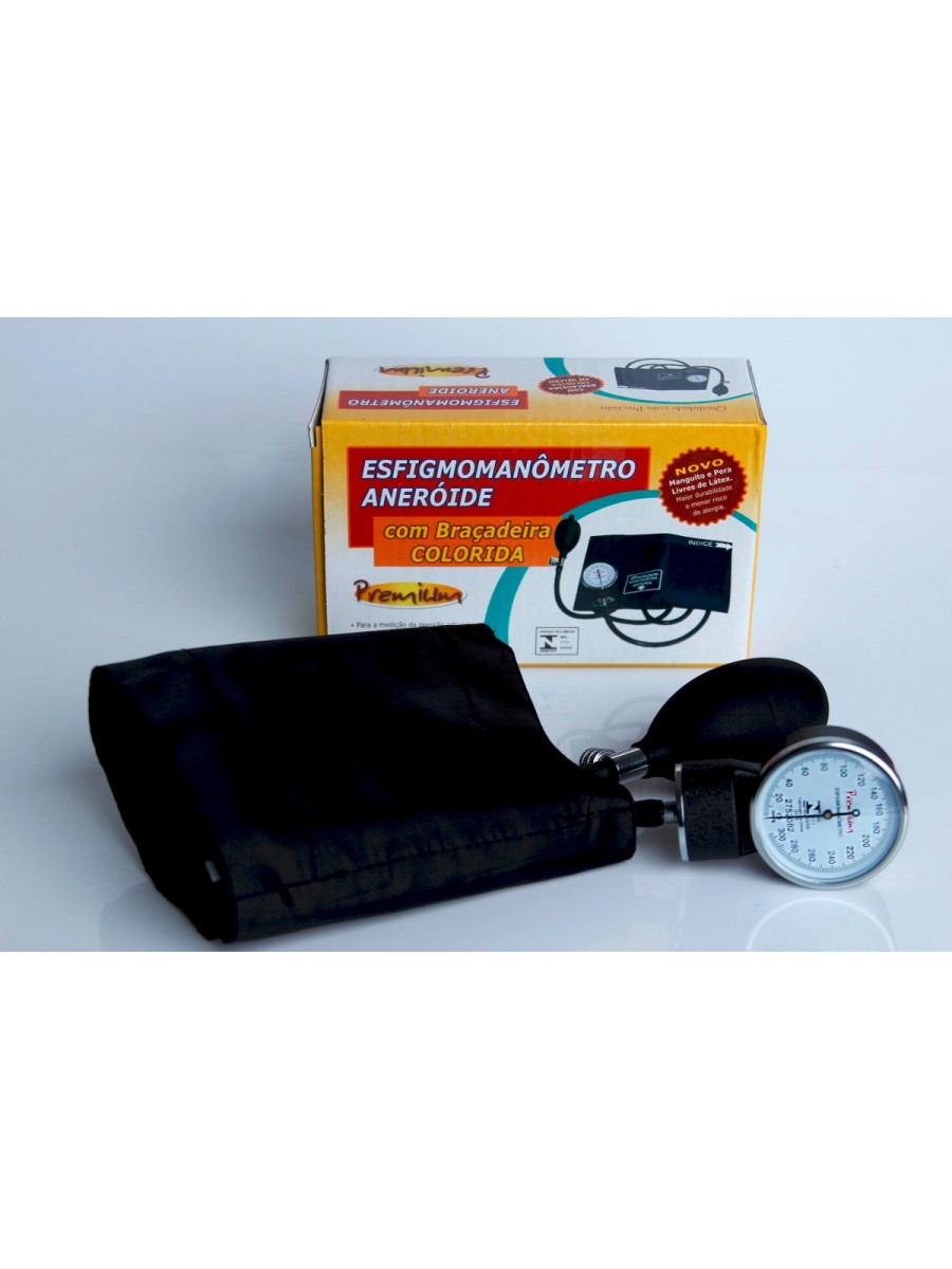 Aparelho Medidor De Pressão Esfigmomanômetro Premium Preto