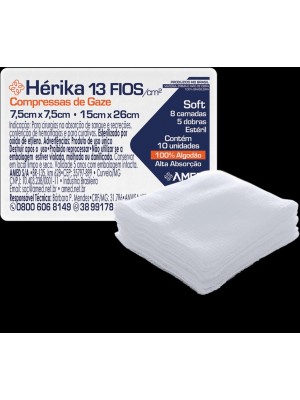 COMPRESSA DE GAZE ESTÉRIL 13 FIOS C/10